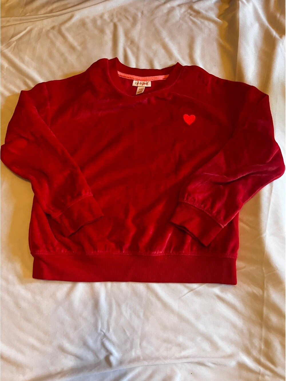 Cat and Jack red velour sweatshirt girls